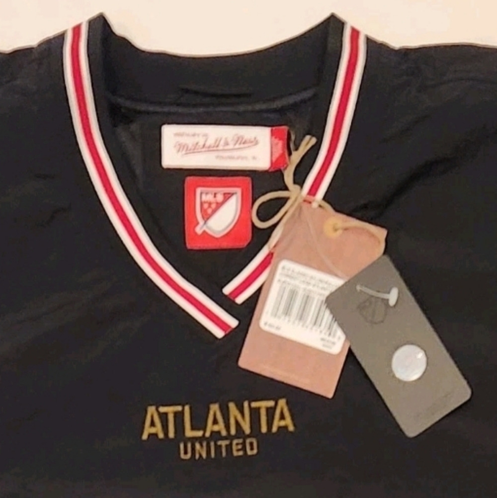 Mitchell & Ness Black Pullover Windbreaker Atlanta FC United Soccer Men's Medium - Picture 5 of 5